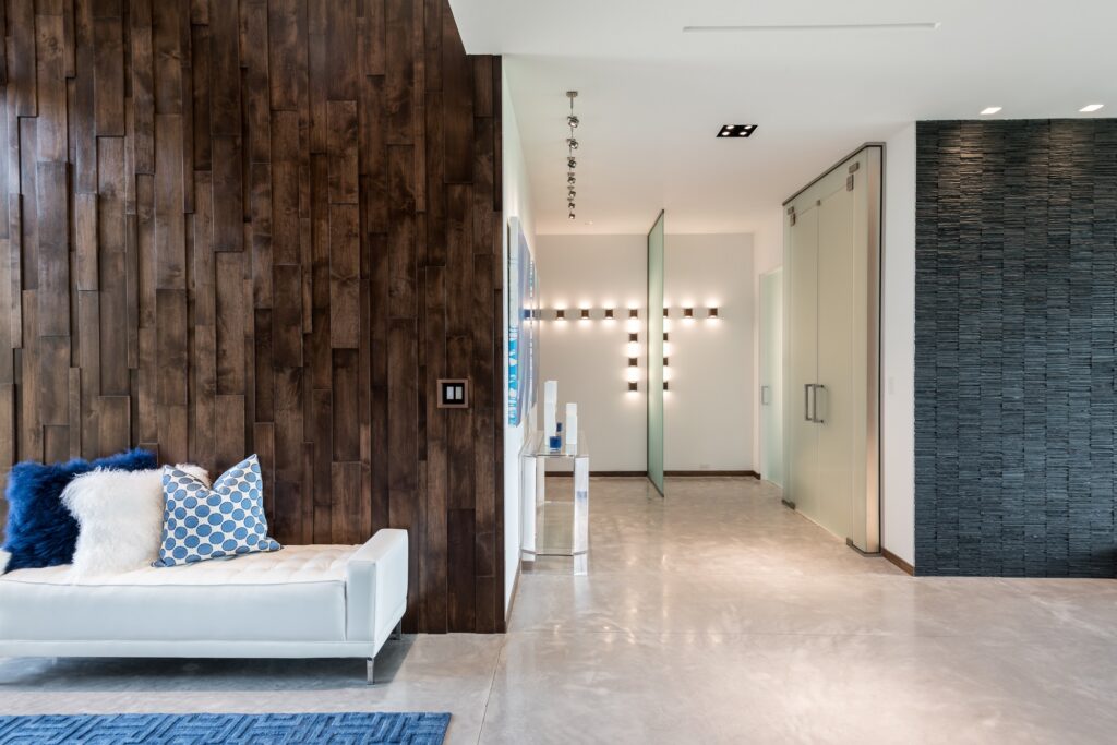 foyer with accent walls