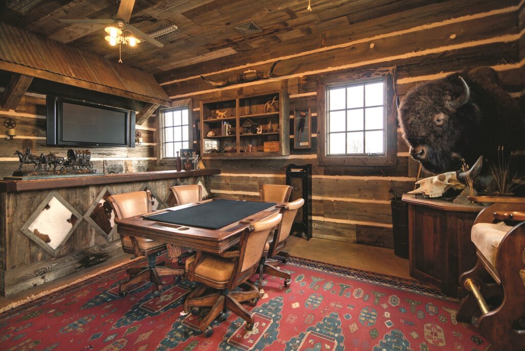 Study with western decor and conference table