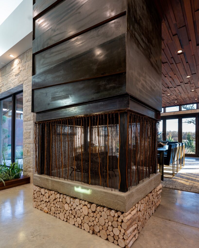 Large industrial fireplace